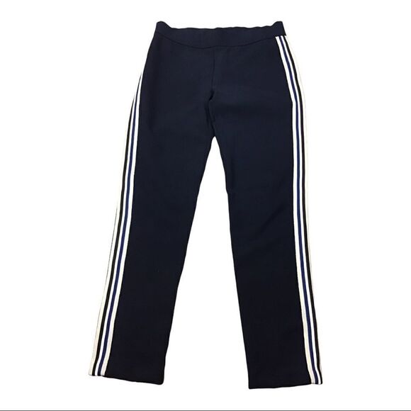 ROQA Designed In Germany Navy Side Stripe Knit Skinny Pants Size Small - Picture 1 of 10